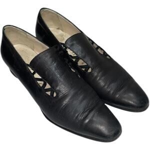 Maraolo Black Leather Elastic Stretch Loafers    Size: 9.5